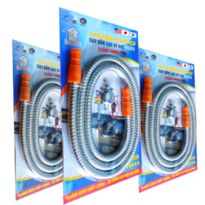 DÂY GAS VỎ BỌC INOX KOSHUDO- KOSHUDO Coated Stainless Steel Gas Stove Supply Line